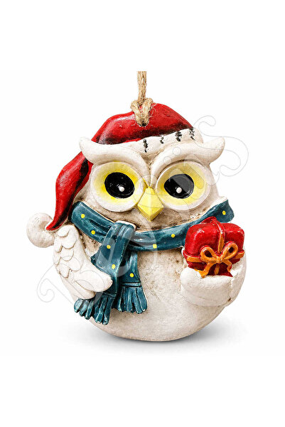 BeySüS Christmas Tree Ornament Owl Figure with Christmas Hat – Gift Package