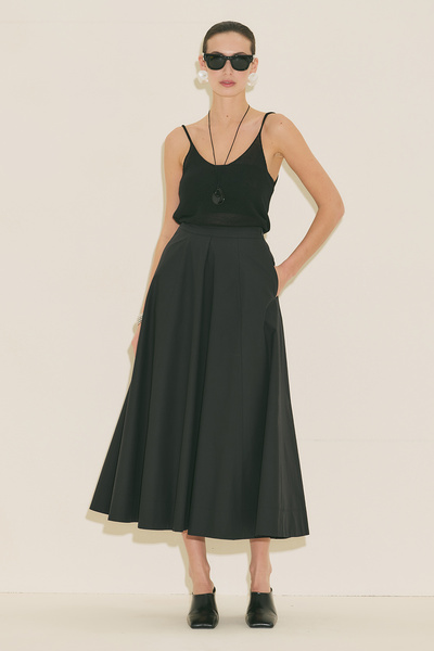 Manuka Kup Detailled Flared Skirt Black