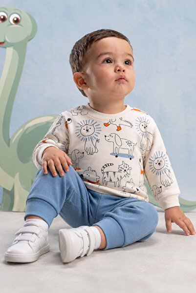 Rocha Baby Rocha Baby Animal Friends Patterned 2-Piece Set - Sweatshirt and P...