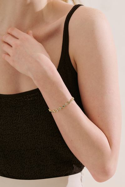 Manuka Geometric motif bracelet gold