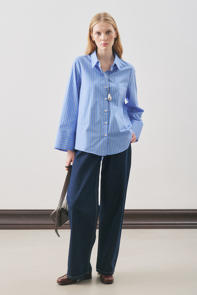 Manuka Oversized Striped Shirt Blue Strip