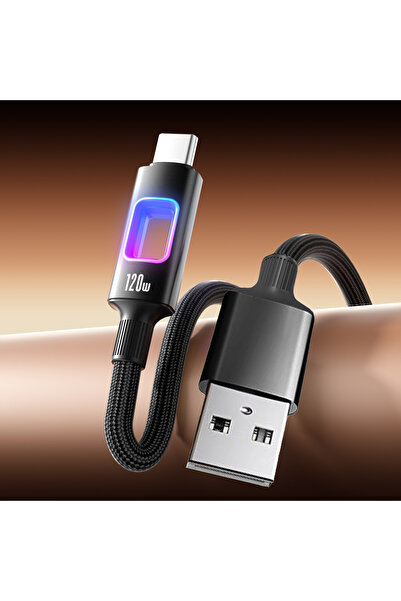 Choice12 2m A to C Black NNBILI 120W USB A to Type C Hollow-out RGB Light Fas...