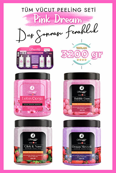 Smoothly Pink Vücut Peelingi Batık & Çilek Bacak Onarıcı 4 X 800g + 4lü Karın...