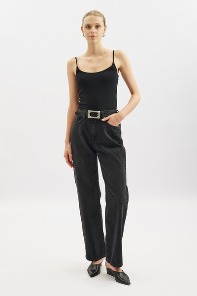 Manuka Straight Long Leg Jeans Black