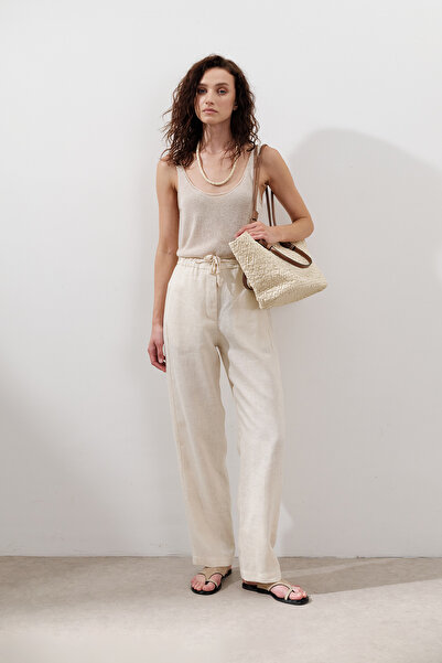 Manuka Linen Barrel Pants Vanilla