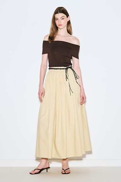 Manuka PİLİSELİ GENİŞ ETEK SARI