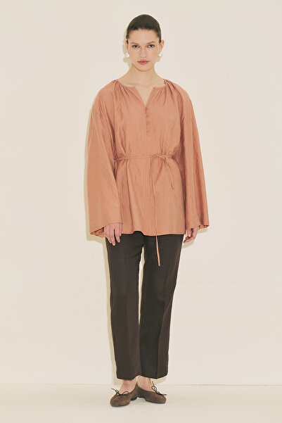Manuka Textured Drapey Tunic Orange