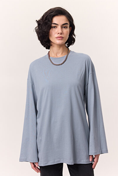 Manuka ΦΑΡΔΙΟΥ ΜΑΝΙΚΙ OVERSIZE ΜΠΛΟΥΖΑ ΜΠΛΕ