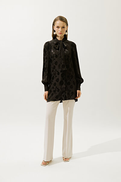 Manuka Jacquard Satin Shirt Brown