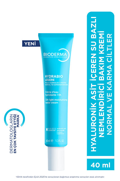 Bioderma Hydrabio Light Water-Based Moisturizing Cream Containing Hyaluronic ...
