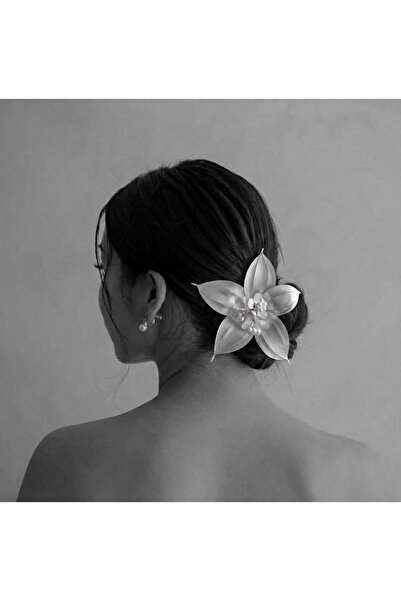 Lily and Bride Sedefli Yaprak Inci Gelin Toka Gelin Nişan Saç Aksesuarı Çiçek...