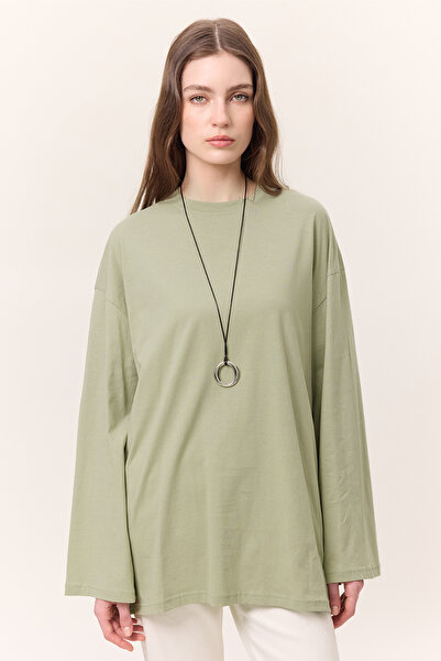 Manuka ΦΑΡΔΙΜΑ ΜΑΝΙΚΙΑ OVERSIZE TSHIRT ΑΓΟΡΙ ΠΡΑΣΙΝΟ