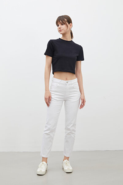 Manuka SPODNIE DENIMOWE BOOTCUT FIT BIAŁY