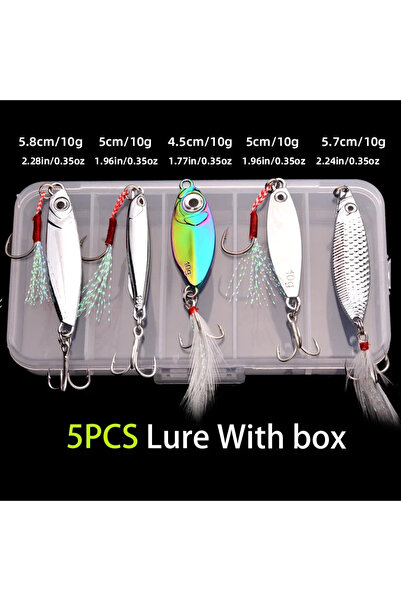 Choice 5PCS Set C 5pcs/lot Wobbler Lures 3g/10g/15g Metal Vib Fishing Lure Se...