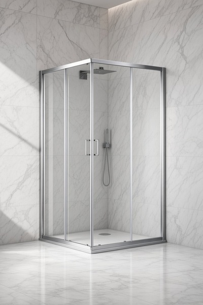 DOCCİA BELLA BANYO Duşakabin eloksal (parlak) alüminyum H:190 5 temperli şeff...