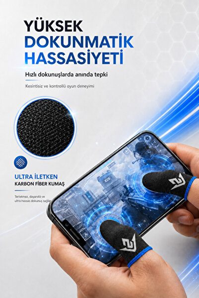 ZOİNCO E-spor Kaymaz Mobil Oyun Parmak Eldiveni (2 ÇİFT - 4 ADET) Pubg/free Fire