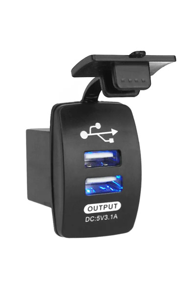 choice2 blue 12-24V Dual USB Car Motorcycle Charger 5V 3.1A Universal Auto Ch...