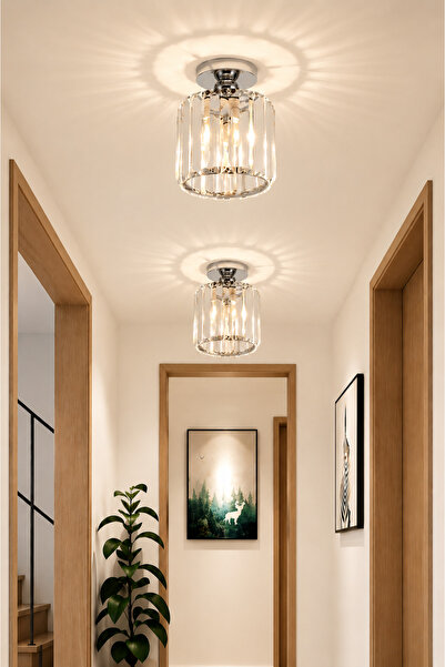 Luna Lighting Chiaro Forte Model Krom Renk Kaplama Kristal Taşlı Metal Gövde Luxury Serisi Modern Plafonyer Avize