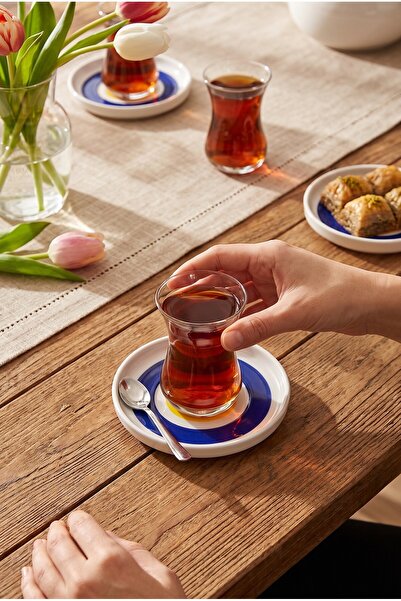 Paşabahçe Nazar Porselen Çay Tabağı Lacivert