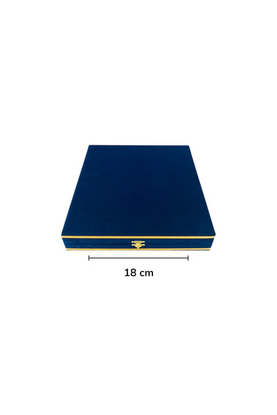 DM PORSELEN KADİFE KUTU 18 CM TABAK LACİVERT