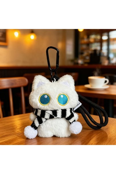 choice2 E 1Pcs Cool Plush Black Cat Doll Toy Keychain Bag Pendant Charms Car ...