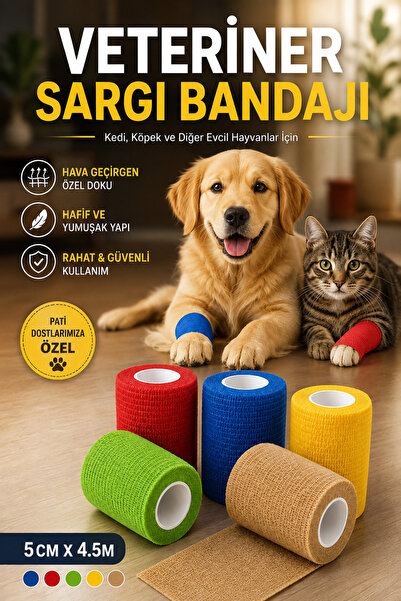 House Bird Veteriner Sargı Bandajı Kedi Köpek Hayvan Sargı Bezi Esnek Kendind...