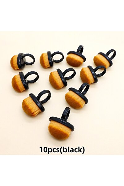 Choice 10pcs Black 10pcs Pack Ring Shape Nail Dust Brushes Valueable Kit Salo...