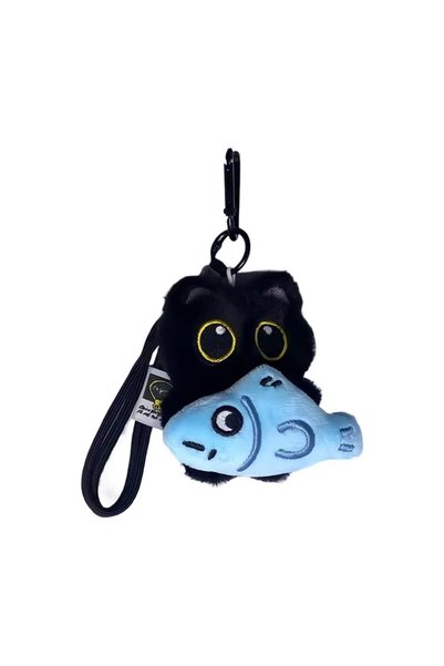 Choice6 F 1Pcs Cool Plush Black Cat Doll Toy Keychain Bag Pendant Charms Car ...