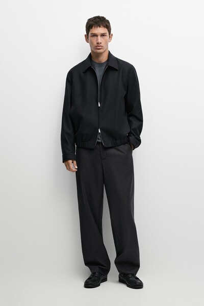 Massimo Dutti Yün bomber ceket total look