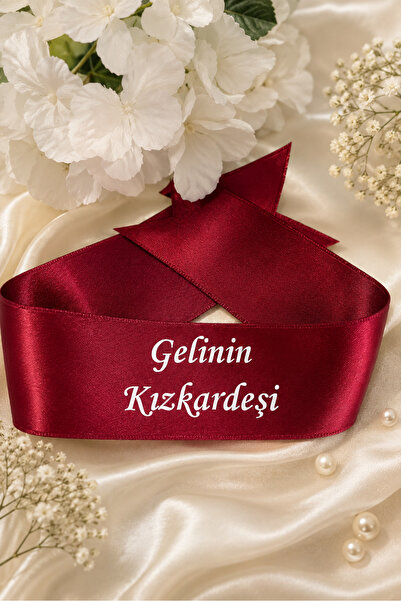 hemdemhediyelik Bridesmaid-Sister-In-Law Arm Ribbon Burgundy Sister of the Br...