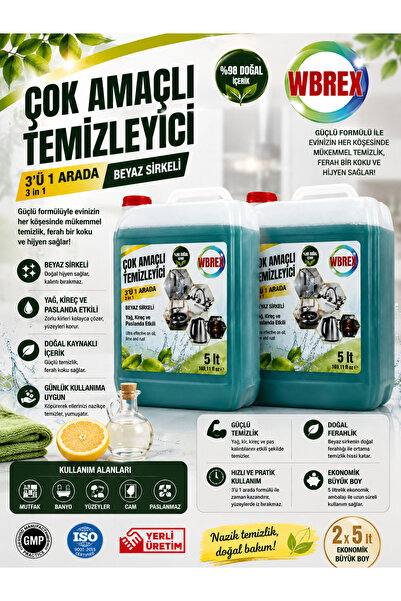 WBREX Çok Amaçlı Temizleyici Beyaz Sirke Katkılı Yağ,Pas ve Kireç içinEkonomi...