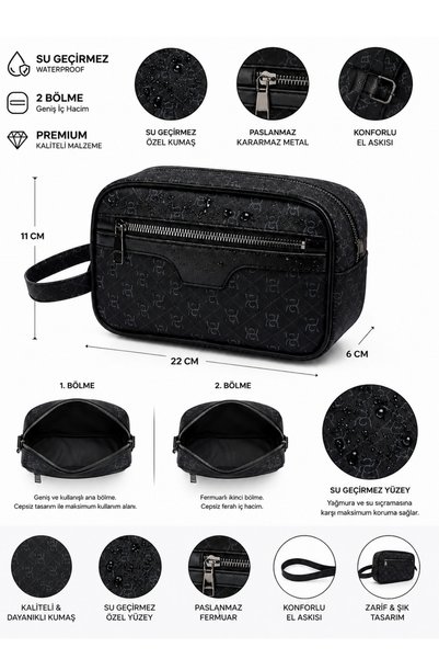 Newish Polo Unisex Coffee Leather Cosmetic Portfolio Bag Stylish Shaving Travel Bag Daily Care Bag Hand Bag