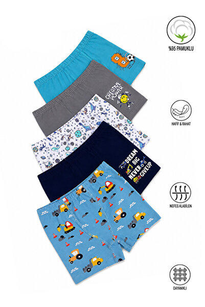 ÖZKAN underwear Özkan 31802 5'li Paket Erkek Çocuk Pamuklu Karışık Renkli Des...