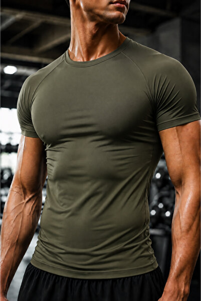GHASSY CO . Erkek Compression Spor Tişört Slim Fit Hızlı Kuruyan Esnek Fitnes...