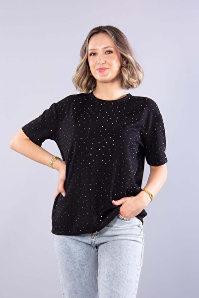 Mckanzie 11351 Taşlı Salaş O Yaka T-shirt