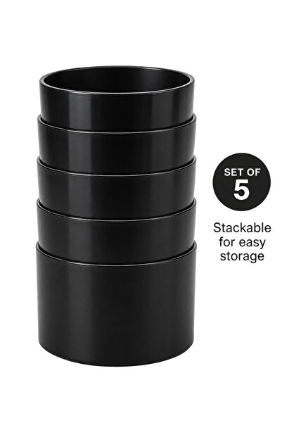 Beitna Helw Set of 5 Black Nursery Pots — 15 cm