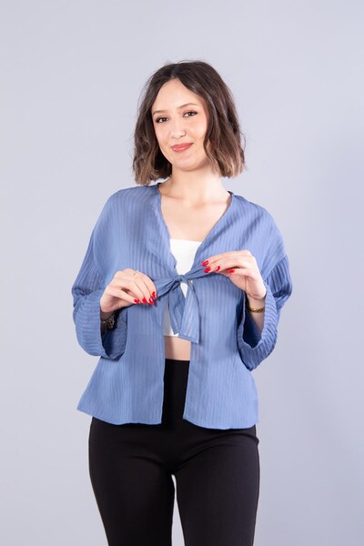 Mckanzie 952 بلوزة ذاتية الربط مع أشرطة