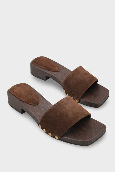 Capone Outfitters Fredrika Genuine Leather Suede Women's Clogs Slippers
