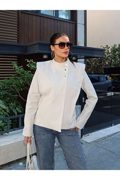 ESRAHELVACI High Collar Shoulder Cape Jacket