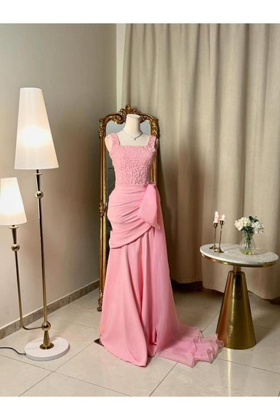 vanus fashion 6322 - فستان سهرة طويل لونين