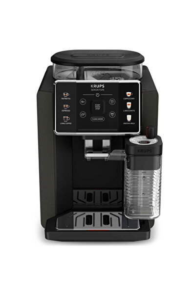 Krups Espressor automat Sensation Milk M50 EA912910, 1450W, 15 bari, 6 retete, ecran tactil, rezervor cafea 260g, rezervor apa detasabil 1.7l, 3 trepte temperatura, rasnita 3 nivele, tehnologie Milk M