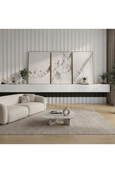 Tablo Dünyası Dijital Baskılı Metal Çerçeveli Gerçek Camlı 3 Lü Tablo