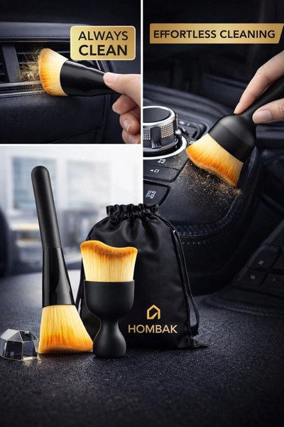 Hombak Premium Araç İçi Detay Temizlik Fırça Seti Yumuşak Tüylü Oto Klima Havalandırma Temizleme Fırçası