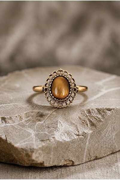 Shinestar atelier Kaplangözü Taşlı Bronz Ayarlanabilir Yüzük | Heritage Serisi