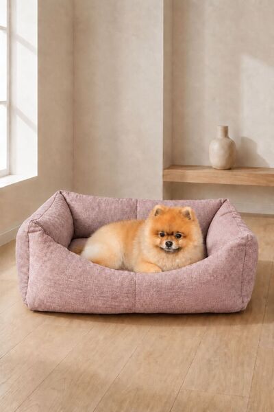 Pembe Köpek Yatağı – Küçük, Orta ve Büyük Irk Köpek, Yavru Köpek ve Kedi için Konforlu Yatak , Şık ve Dekoratif Köpek Yatağı, Kedi Yatağı Hayvan Yatağı