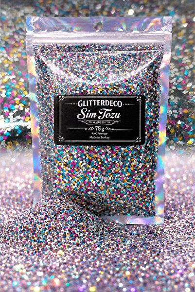 CANERLER Lazer Halografik Glitter Çok Renkli Sim Tozu 75 Gr /Makyaj NailArt E...