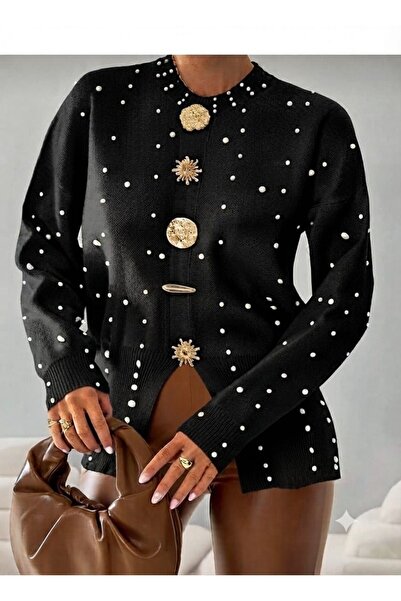 ZERELLE COLLECTİON Ženski elegantni pleteni džemper sa velikim dugmićima i bi...