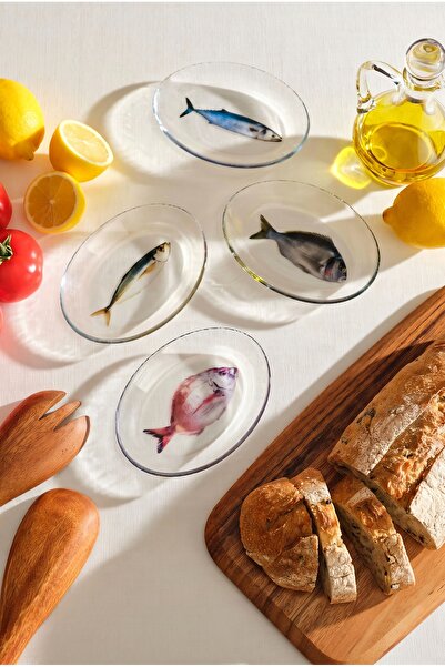 Paşabahçe Olta Meze Tabağı Sarı Yeşil