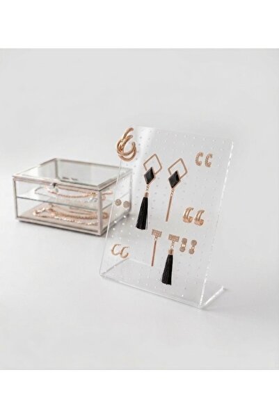 Trend Pleksi Küpe & Takı Standı (Şeffaf 18cm x 13cm)