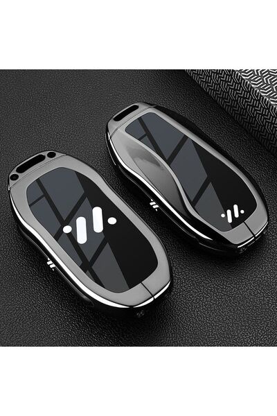 Choice5 غطاء مفتاح السيارة من سبيكة الزنك بتصميم A-Style 4-أسود-قطعة واحدة لس...